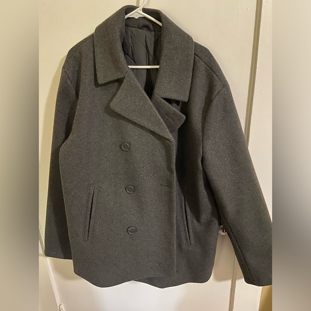 Old Navy Men’s Soft-Brushed Double-Breasted Charcoal Peacoat XXL NWT